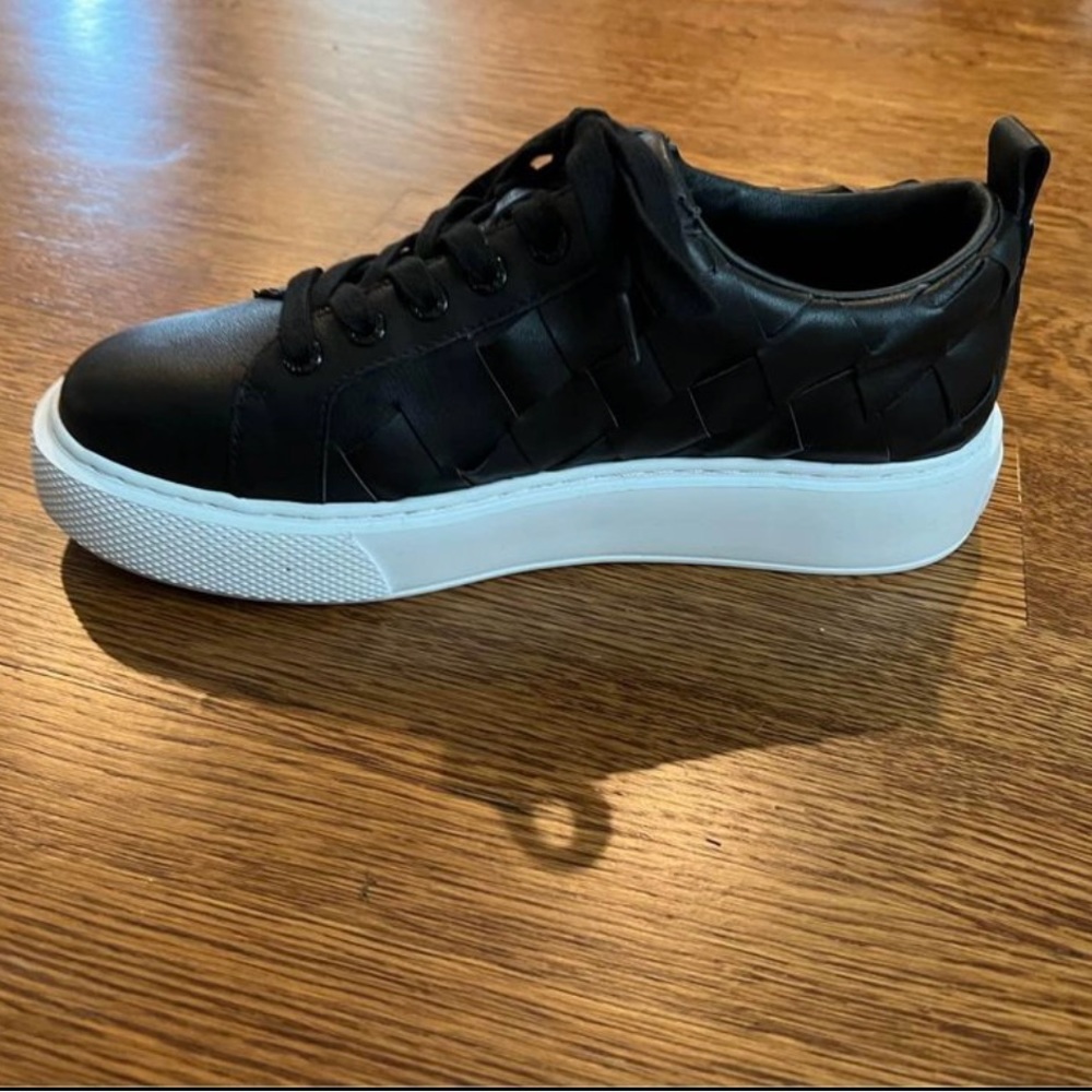 J/Slides black leather dede sneaker